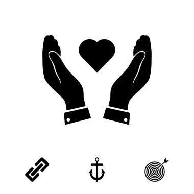 Ellerin simgesinde kalp