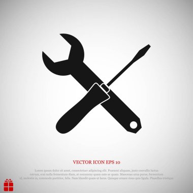 İngiliz anahtarı ve tornavida simgesi