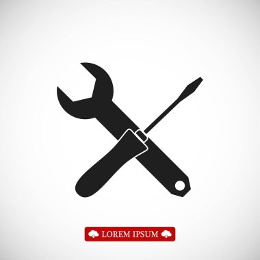 İngiliz anahtarı ve tornavida simgesi