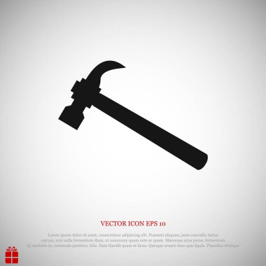 Çekiç düz simgesi