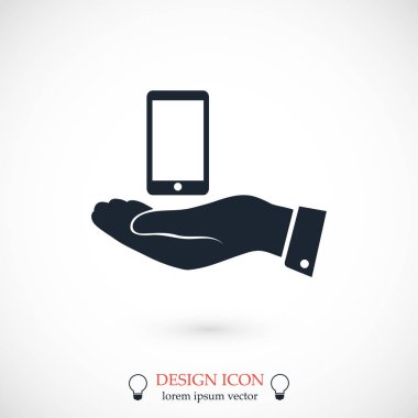 hareket eden telefon içinde el simgesi