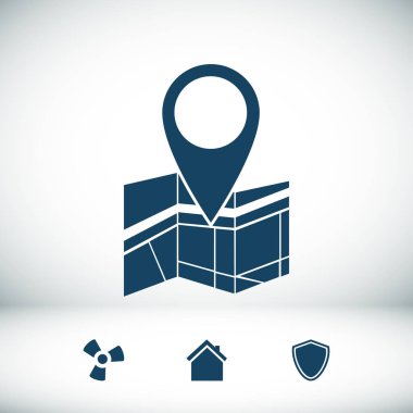 harita simgesi iğne ile