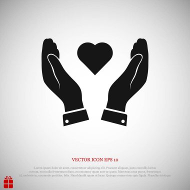 Ellerin simgesinde kalp