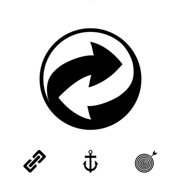 Geri dönüşüm vektör işareti simgesi