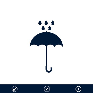 Şemsiye Düz Simgesi