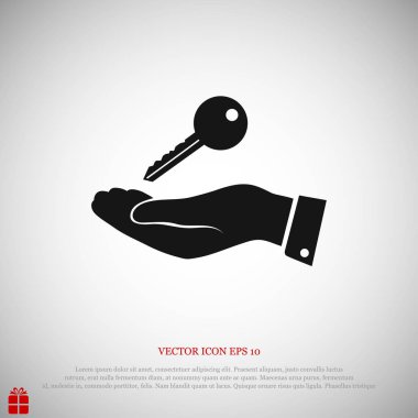 Elinde anahtar simgesi 