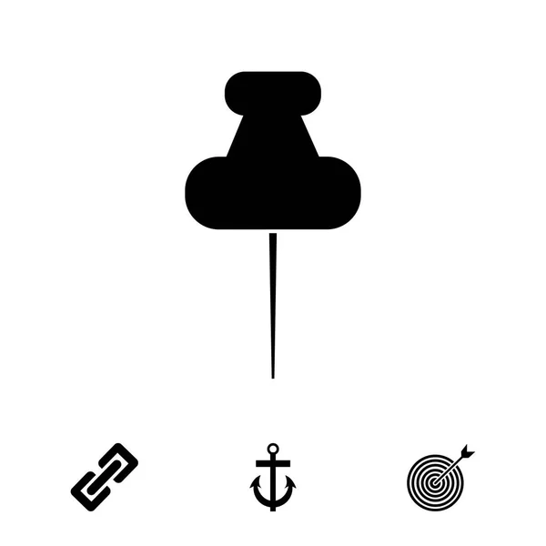 Zwarte punaise pictogram — Stockvector
