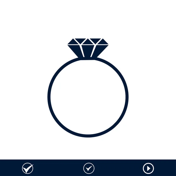 Anillo con icono de gema — Vector de stock