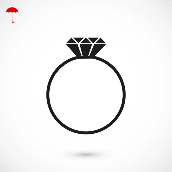 Ring met parel pictogram — Stockvector