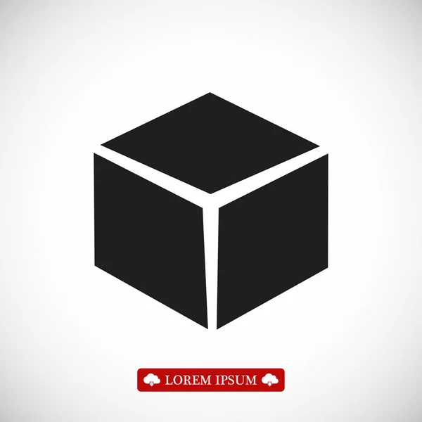 Kubus eenvoudige pictogram — Stockvector