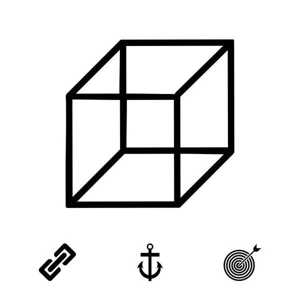 Icône de ligne cube — Image vectorielle
