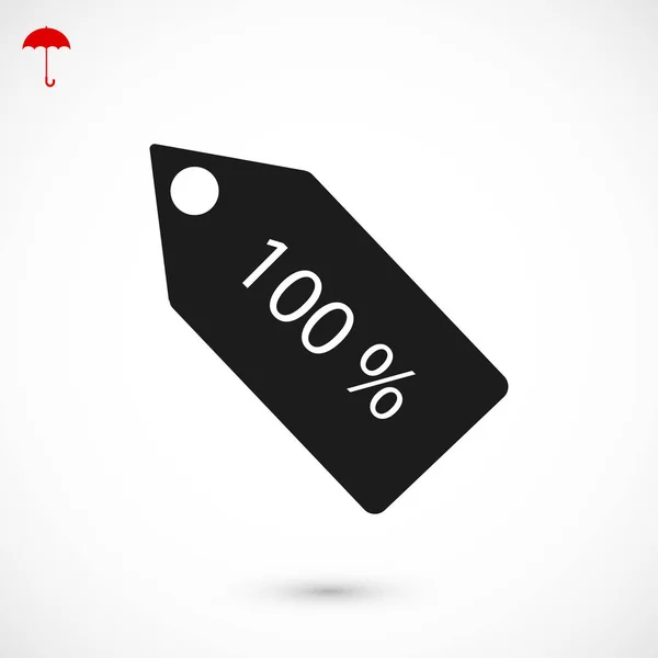 100% etykieta ikona — Wektor stockowy
