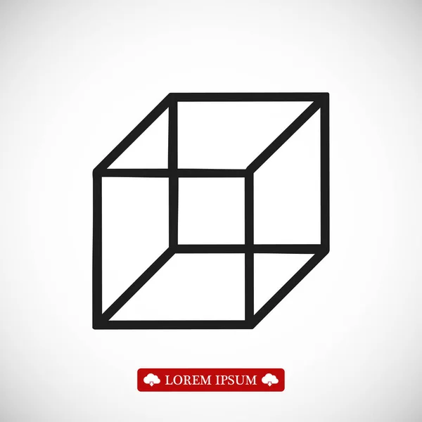 Ícone de linha de cubo — Vetor de Stock