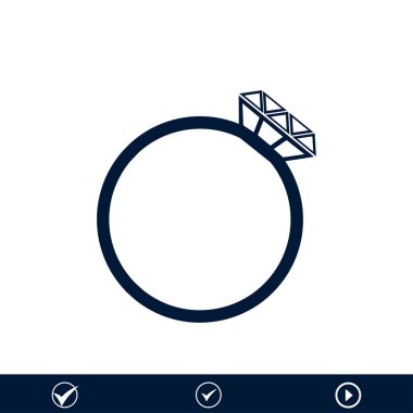 Yüzük düz simgesi