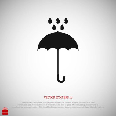 Şemsiye Düz Simgesi