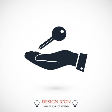 Elinde anahtar simgesi 