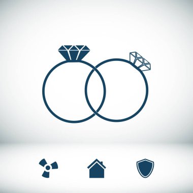 yüzükler mücevher simgesiyle