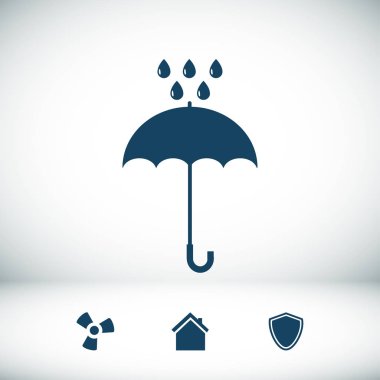 Şemsiye Düz Simgesi