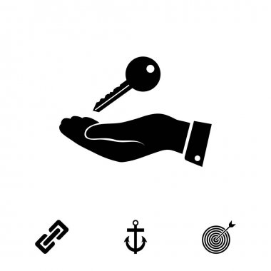 Elinde anahtar simgesi 