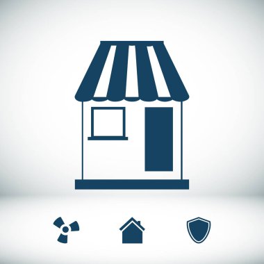 Dükkanı düz simgesi 