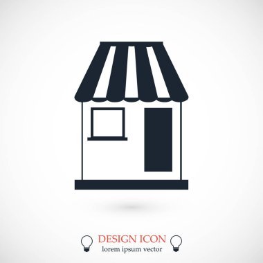 Dükkanı düz simgesi 