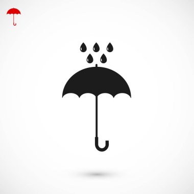 Şemsiye Düz Simgesi