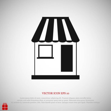 Dükkanı düz simgesi 