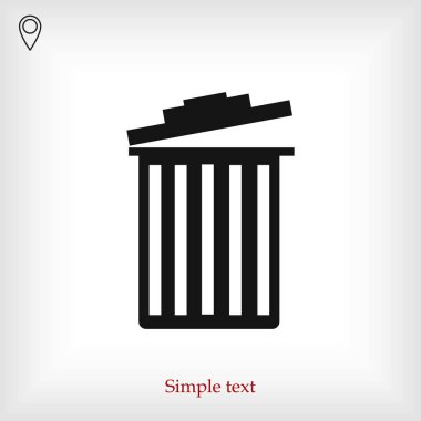 Çöp kutusu düz simgesi