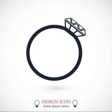 Yüzük düz simgesi