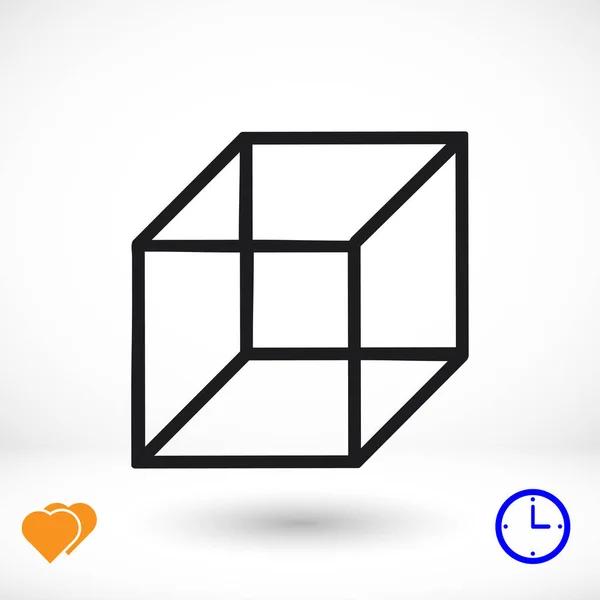 Icône de ligne cube — Image vectorielle