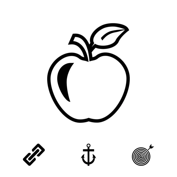 Icono de manzana simple — Archivo Imágenes Vectoriales