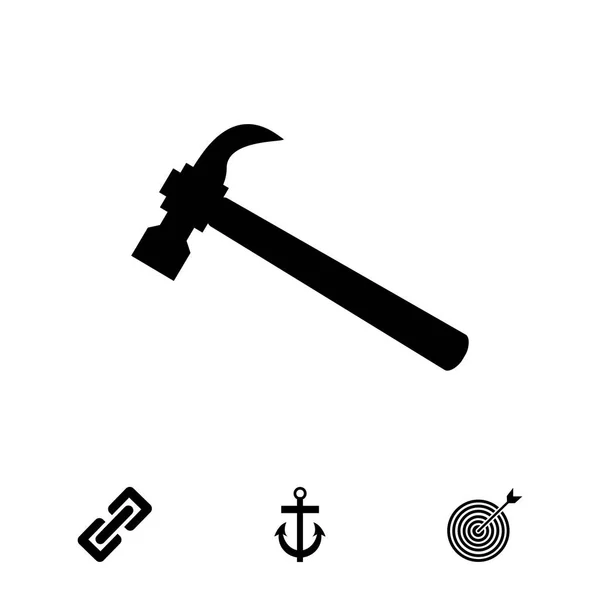 Martillo icono plano — Vector de stock