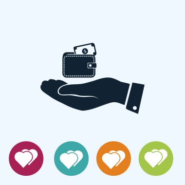 m-cüzdan düz simgesi