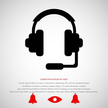 Kulaklık düz simgesi