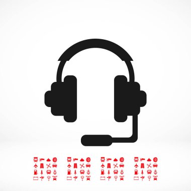 Kulaklık düz simgesi