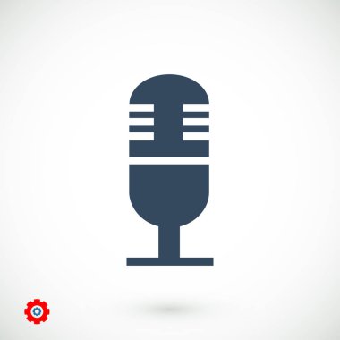 mikrofon düz simgesi