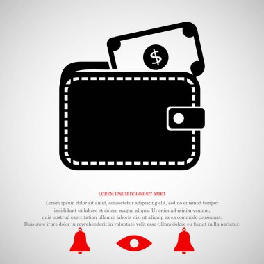 m-cüzdan düz simgesi