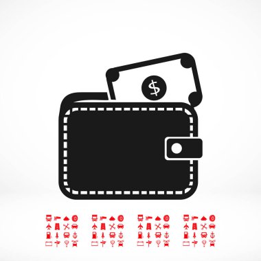 m-cüzdan düz simgesi