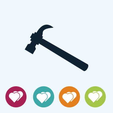 Çekiç düz simgesi