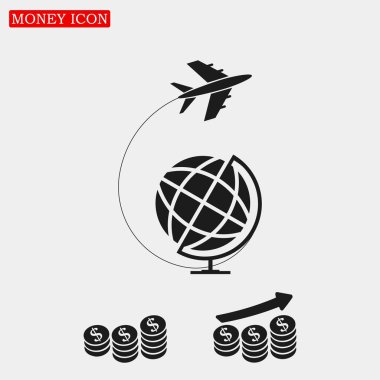 Küre ve uçak simgesi