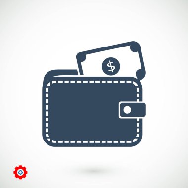 m-cüzdan düz simgesi