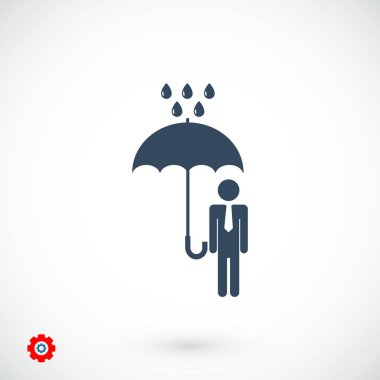 Şemsiye Düz Simgesi