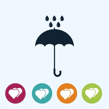 Şemsiye Düz Simgesi