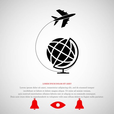 Küre ve uçak simgesi