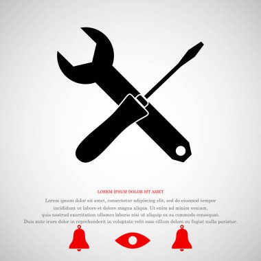 İngiliz anahtarı ve tornavida simgesi