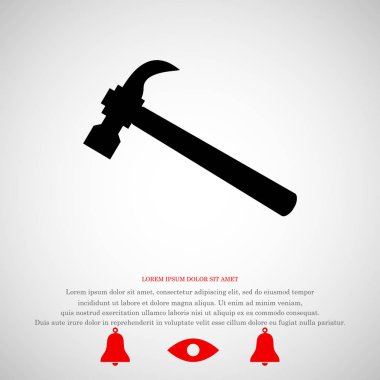 Çekiç düz simgesi