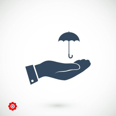 Şemsiye Düz Simgesi