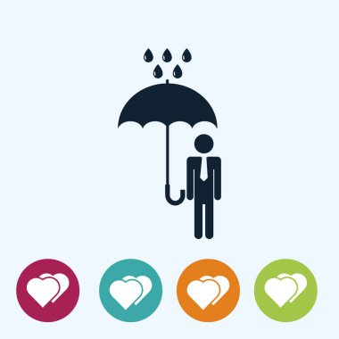 Şemsiye Düz Simgesi