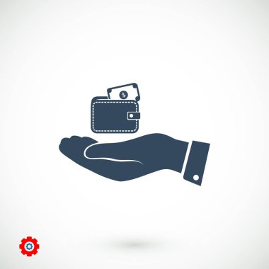 m-cüzdan düz simgesi