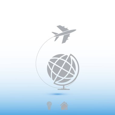 Küre ve uçak simgesi